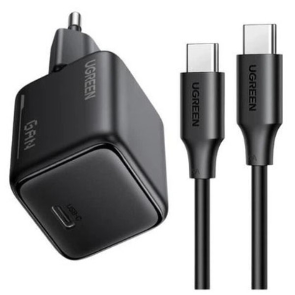 Фото - Мережевий зарядний пристрій UGREEN X517 USB-C 25W GaN Fast Charger + USB-C 1m Cable Black (75103)